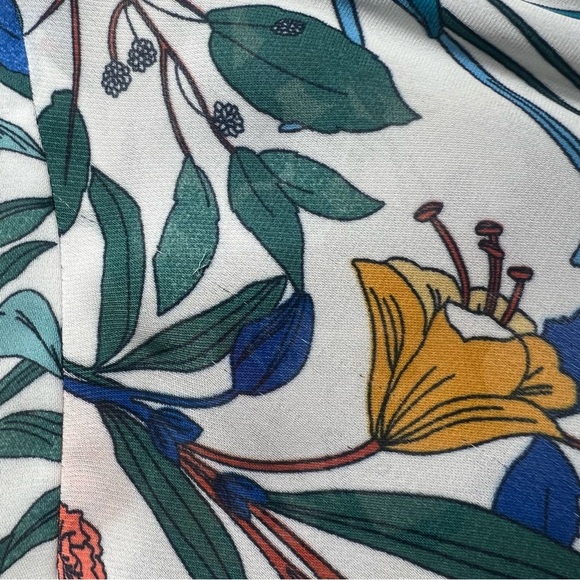 PARKER Blue Floral Lilly High Low Ruffle Dress Short Sleeve Flowy Dress Sz Small - Picture 2 of 15